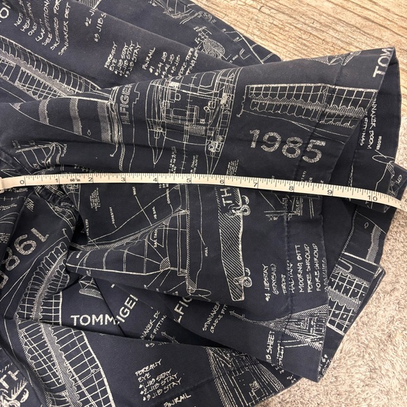 Tommy Hilfiger Sail Boat Shorts Blue Print Sketch Nautical Cruise Mens Size 36 - Picture 7 of 7